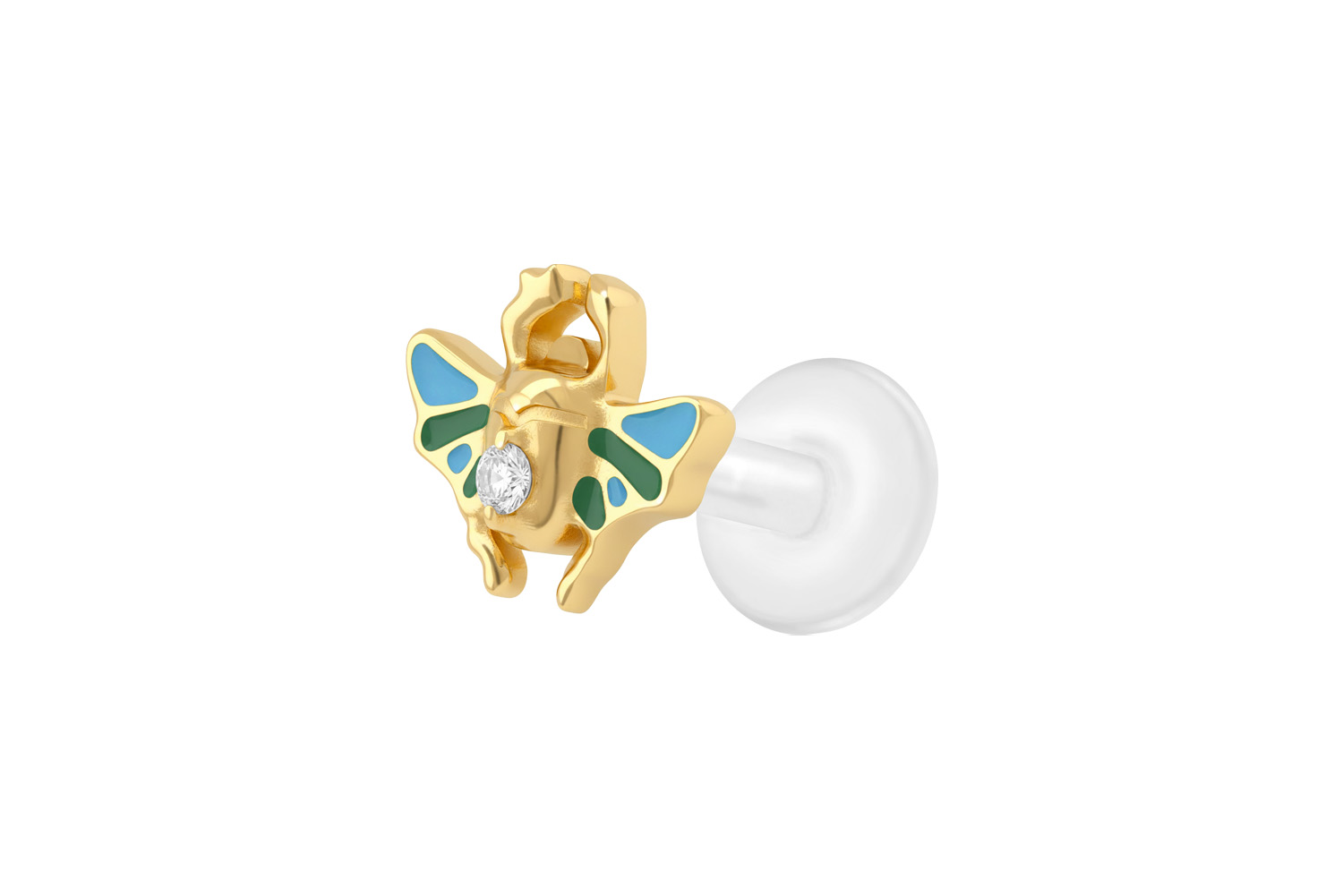 PTFE Labret mit Innengewinde + Titan-Aufsatz SKARABÄUS | GO = Goldfarben | 1,2 | 6 | TK = Türkis | IXP5199_[299873]